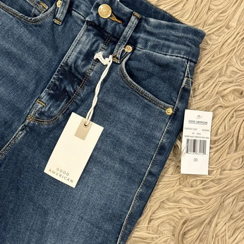 NWT Good American Good Waist Crop jeans size 00/24